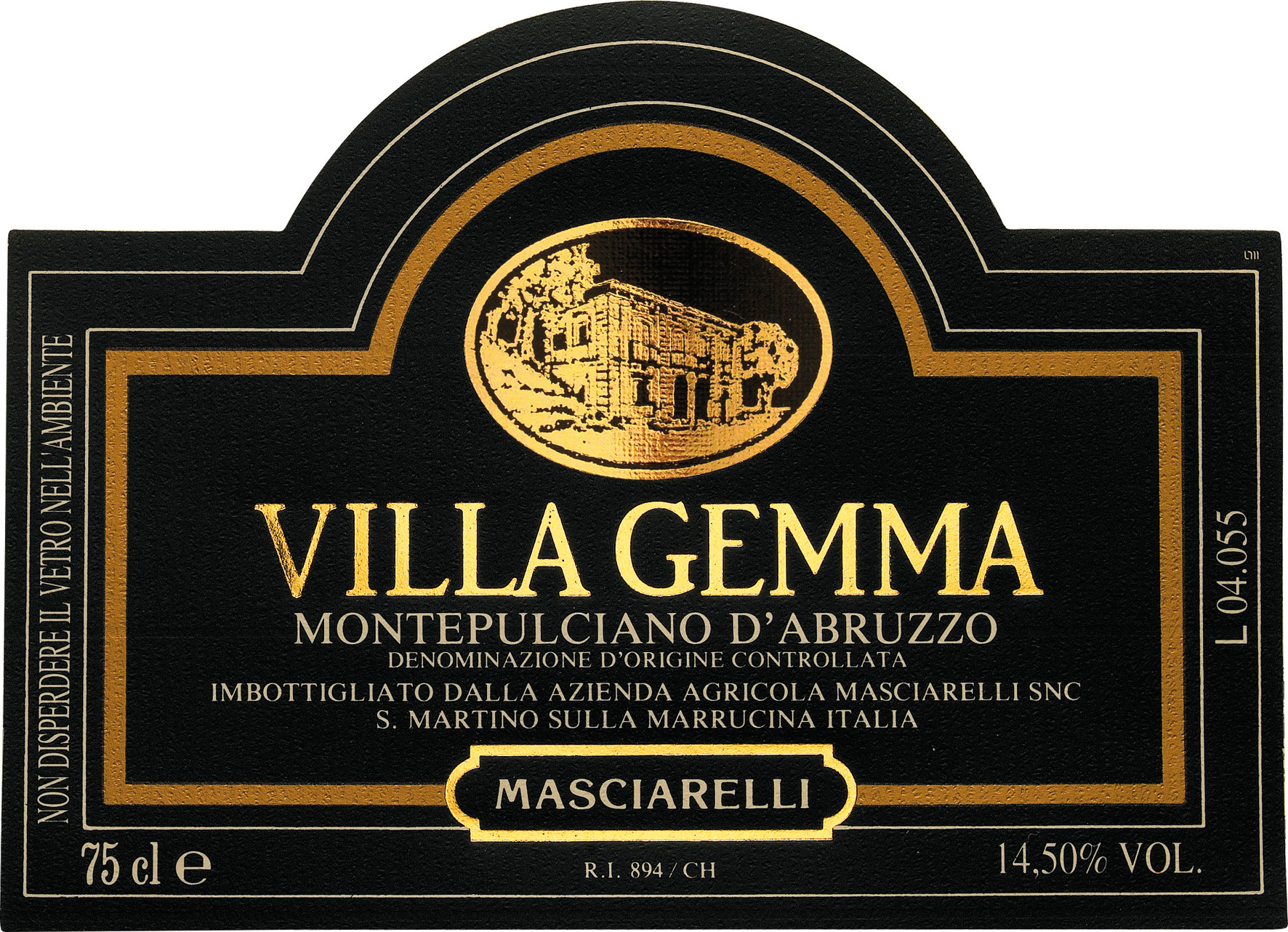 Montepulciano d'Abruzzo Villa Gemma Rosso 1992
