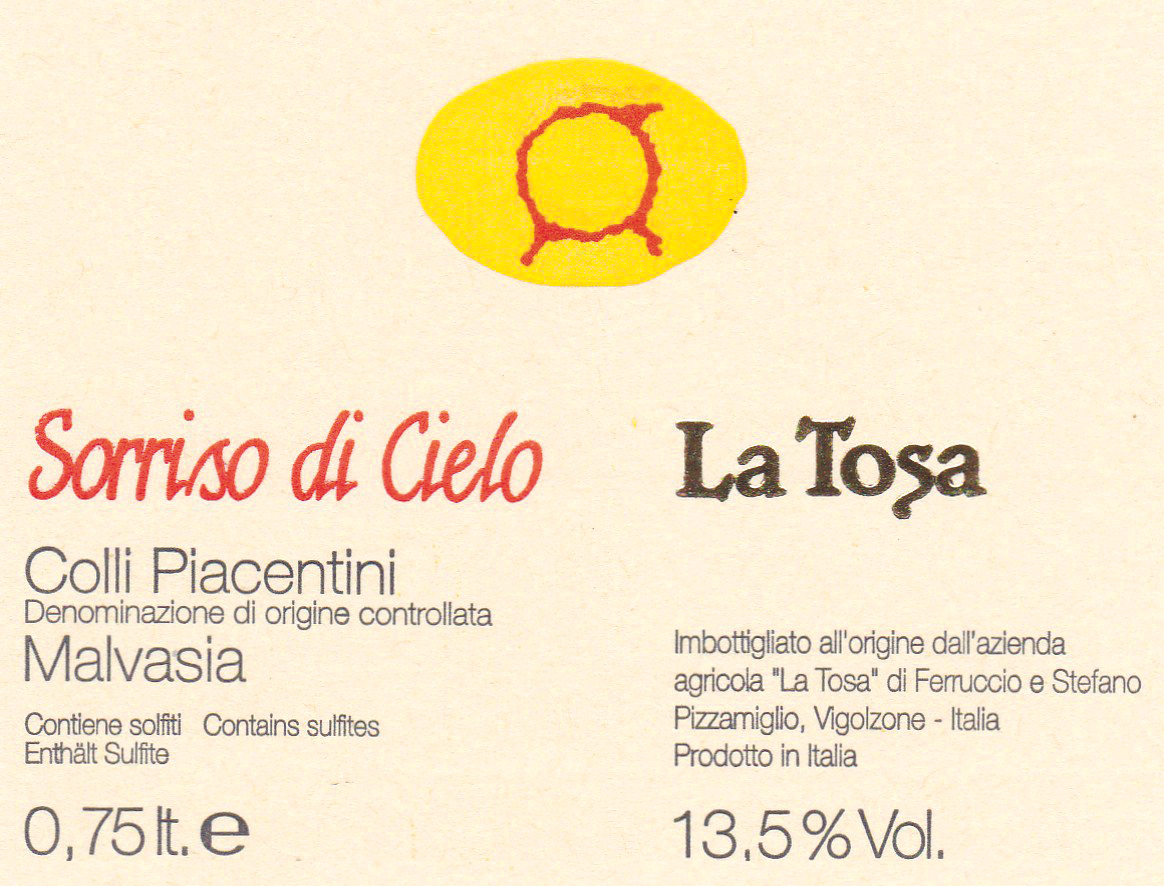 Sorriso di Cielo Colli Piacentini Doc Malvasia 1997