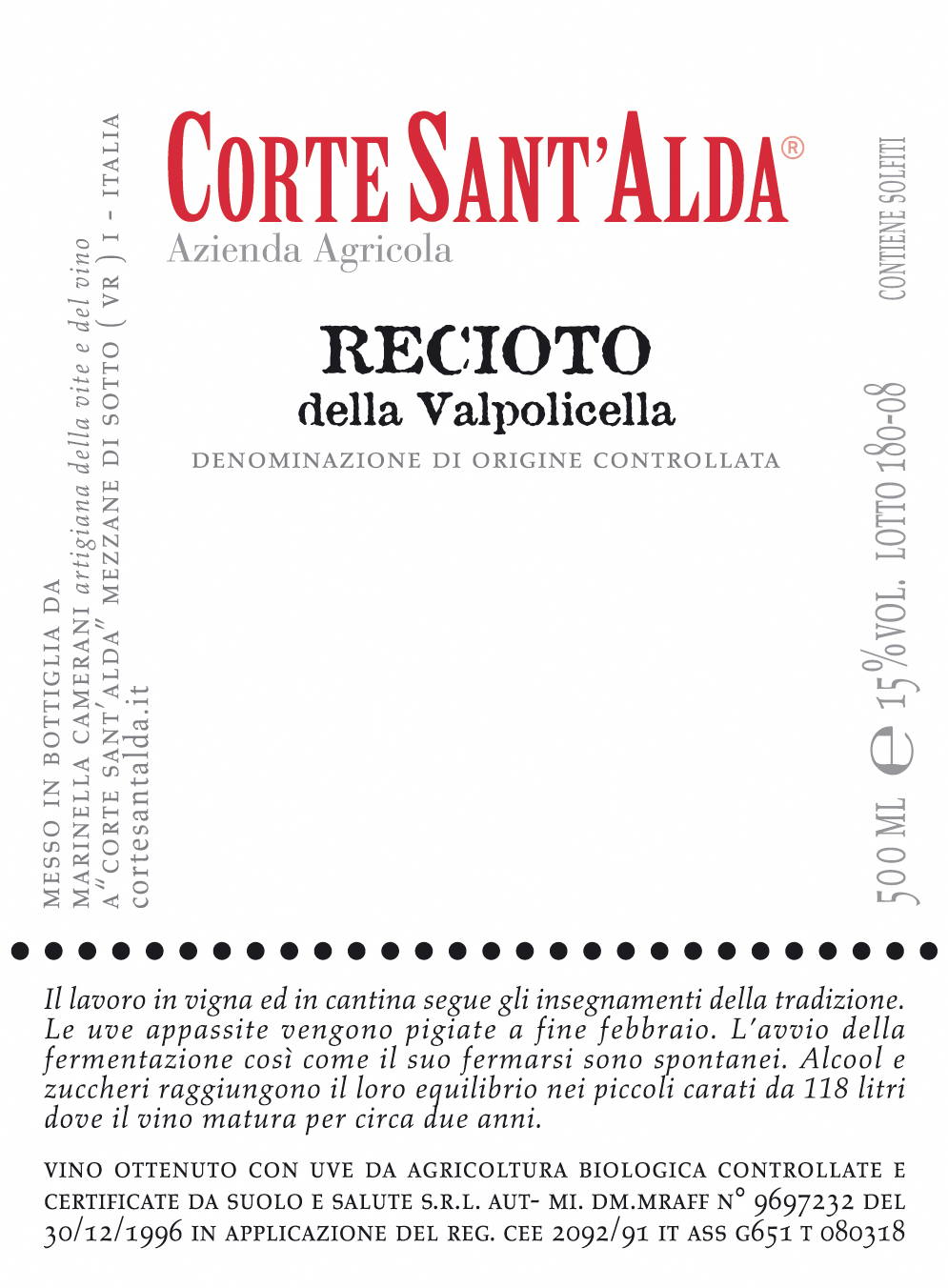 Recioto della Valpolicella 2008