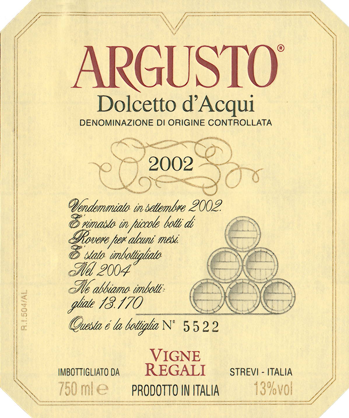 Dolcetto d'Acqui Argusto 1993