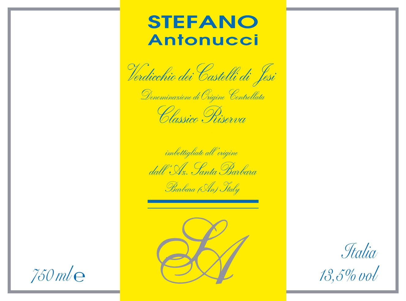 Verdicchio Castelli di Jesi Doc Classico Riserva Stefano Antonucci 2012