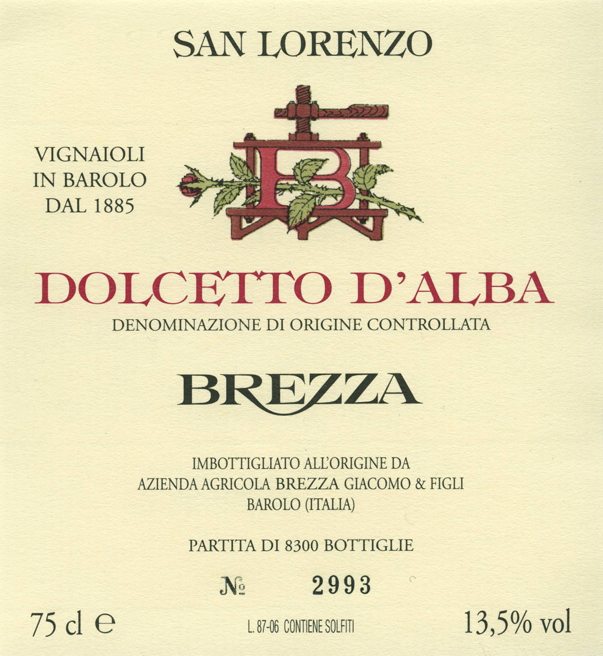 Dolcetto d'Alba San Lorenzo 2009