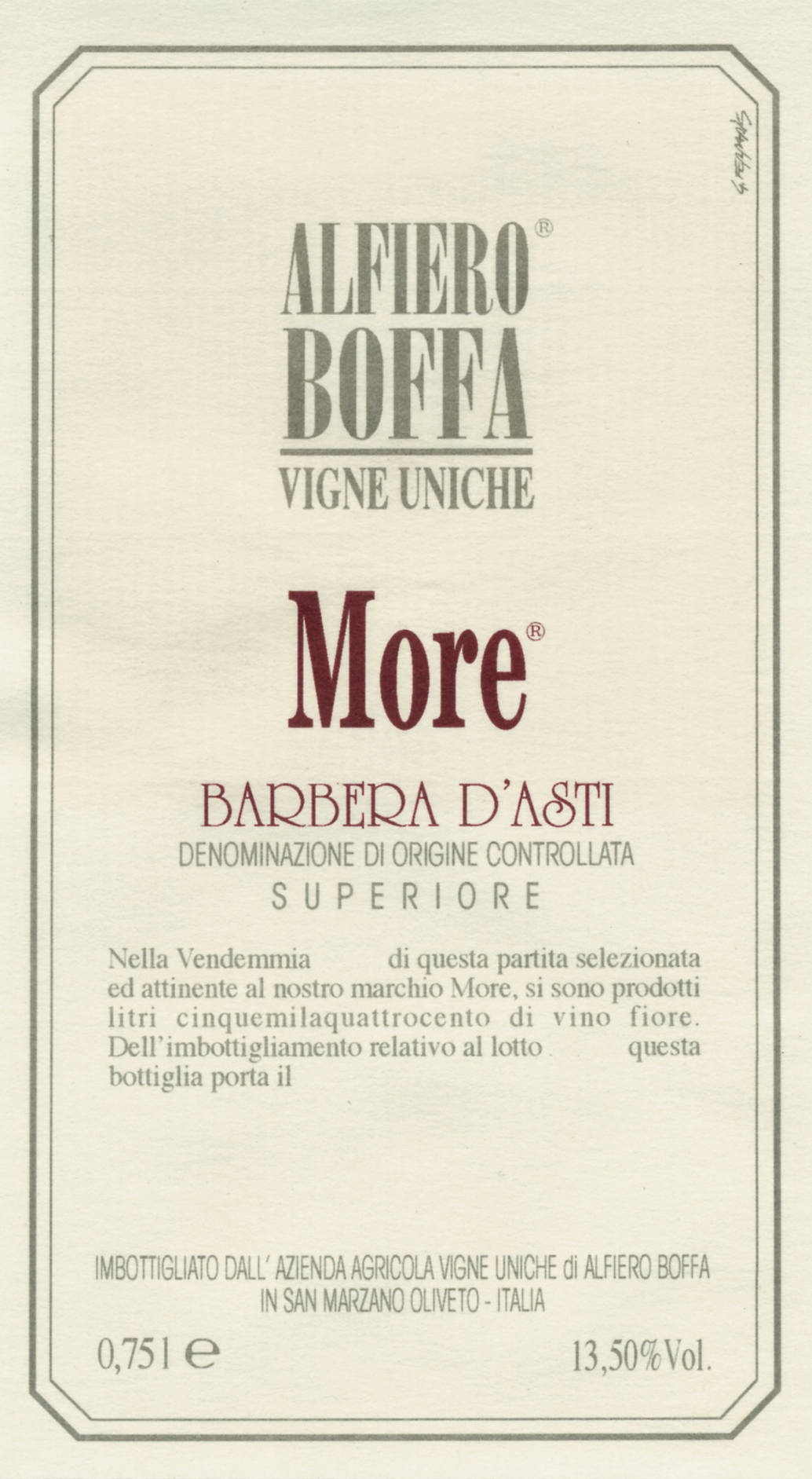 Barbera d'Asti Vigna More 2012