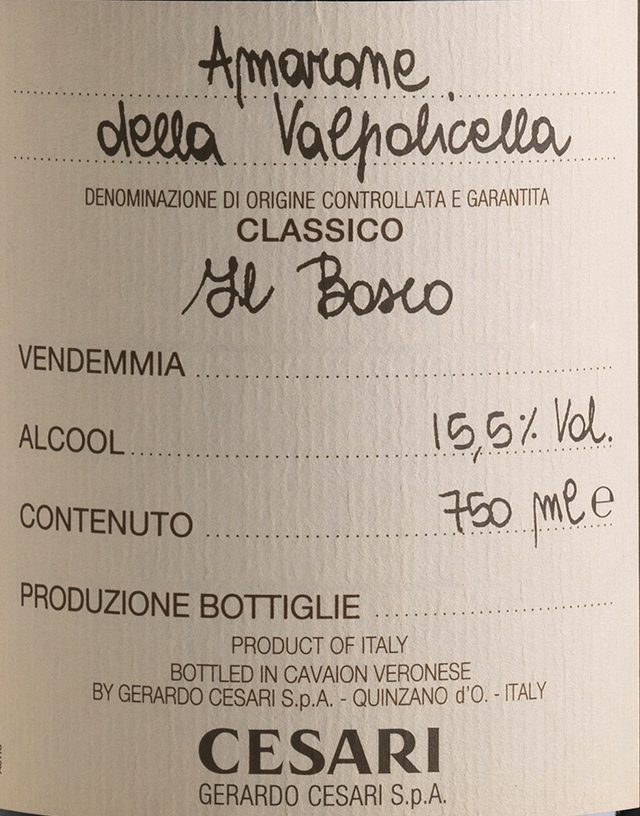 Amarone della Valpolicella Classico Docg Il Bosco 2005