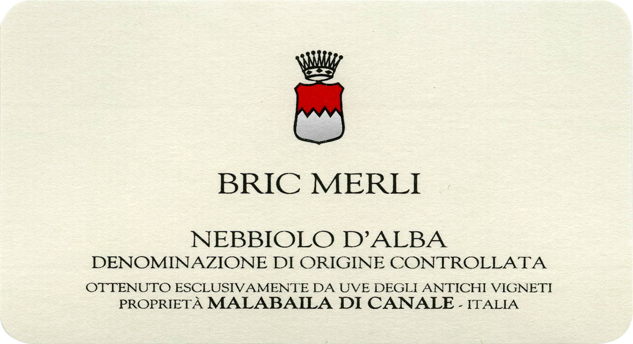 Nebbiolo d'Alba Bric Merli 1996