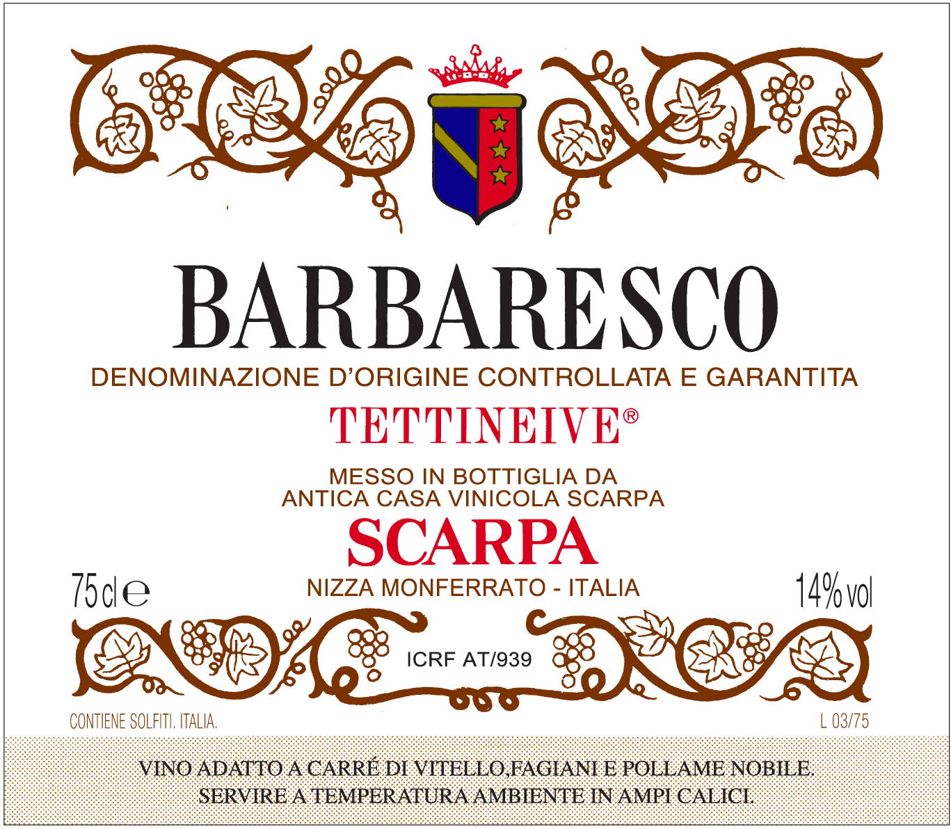 Barbaresco Tettineive 2009
