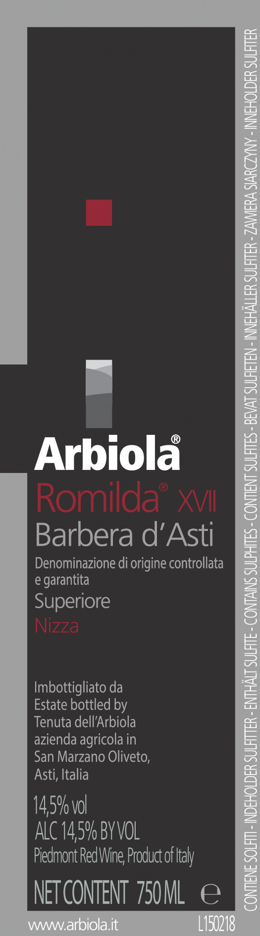Romilda XVII Nizza Riserva Docg 2013