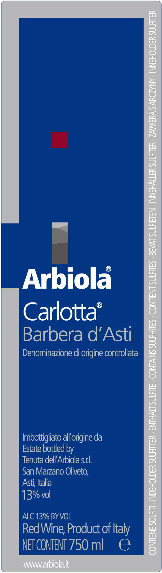 Carlotta Barbera d'Asti Docg 2013