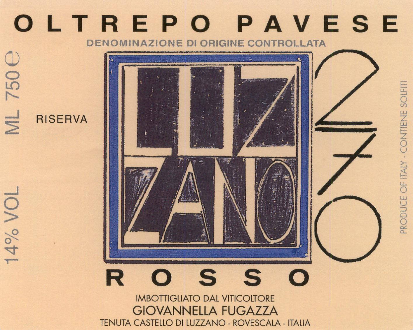 Rosso Luzzano 270 Riserva 2007