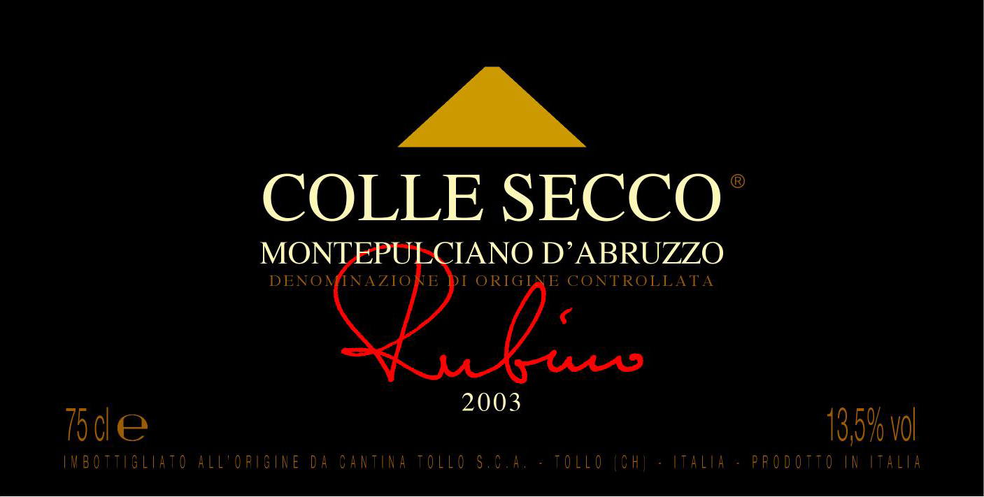 Colle Secco Montepulciano d'Abruzzo Rubino 2005