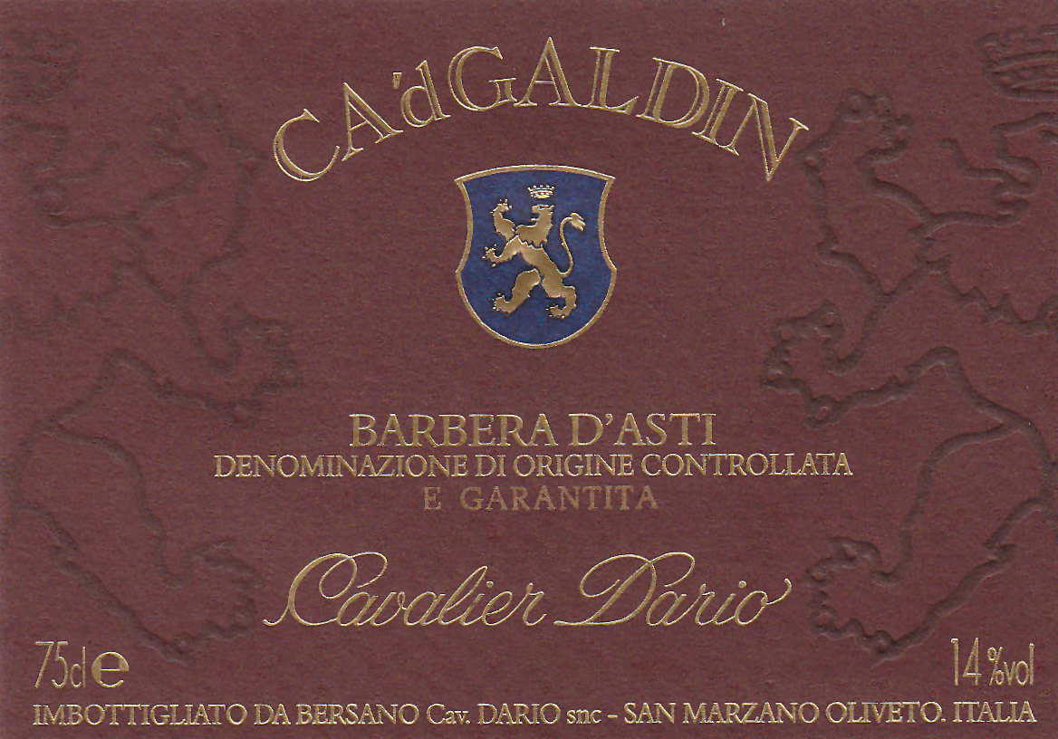 Barbera d'Asti Ca 'D Galdin Vendemmia Tardiva 2012