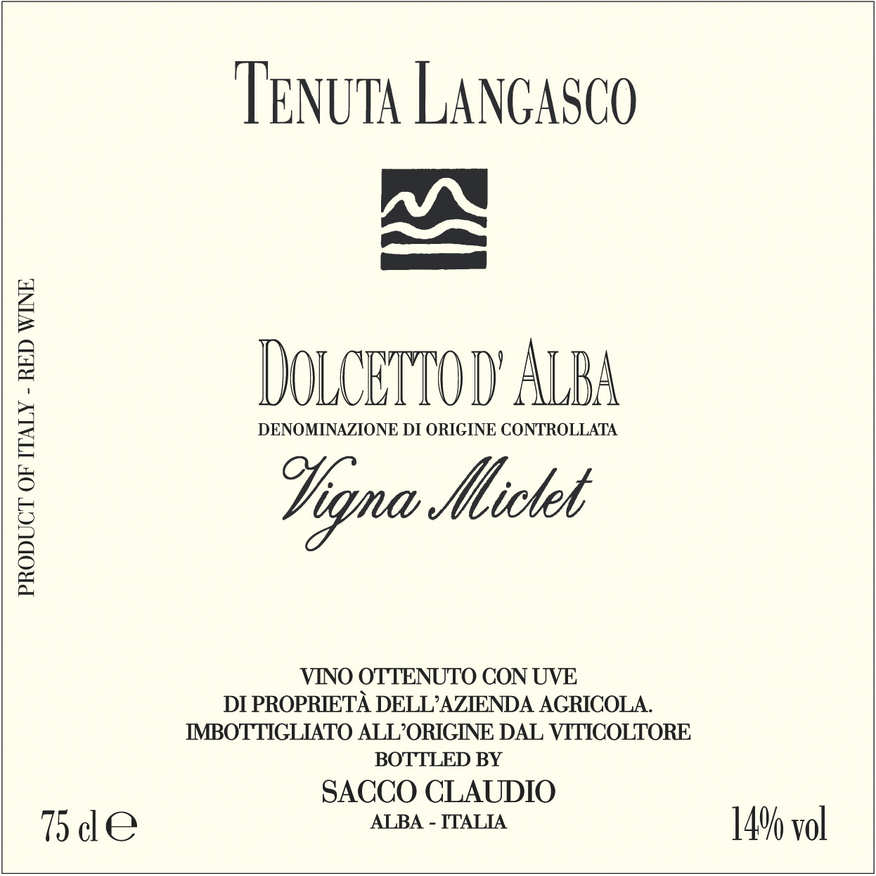 Dolcetto Madonna di Como Vigna Miclet 2008
