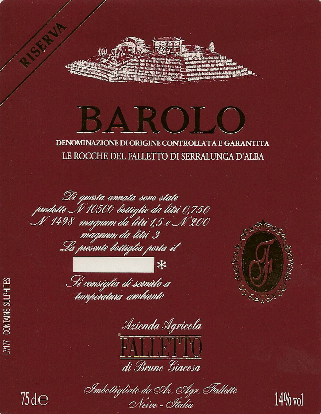Barolo Riserva Le Rocche del Falletto di Serralunga d'Alba 2004