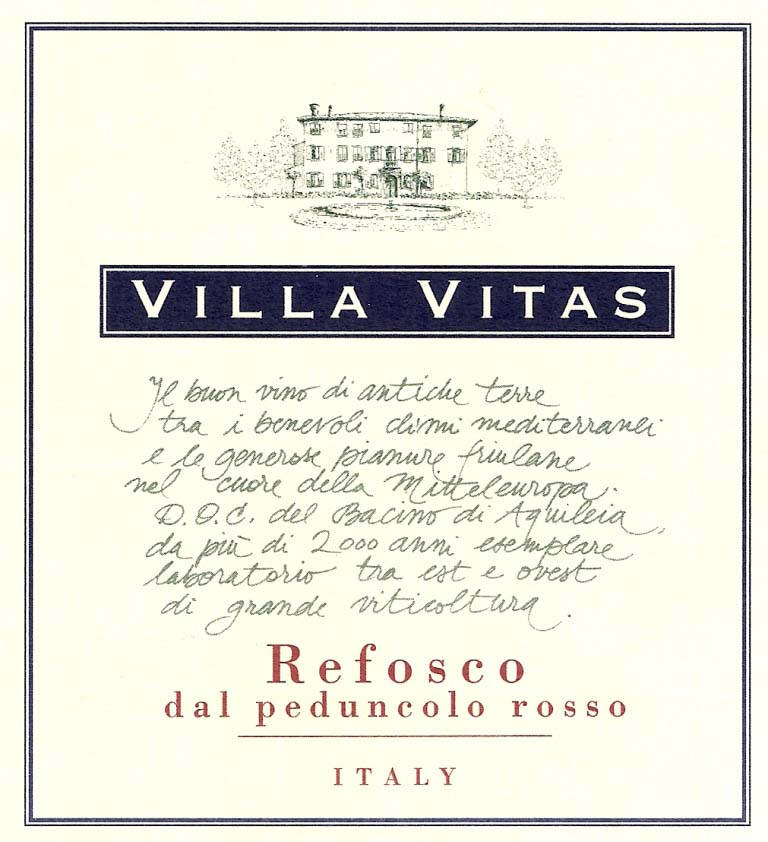 Villa Vitas Refosco dal Peduncolo Rosso 2008