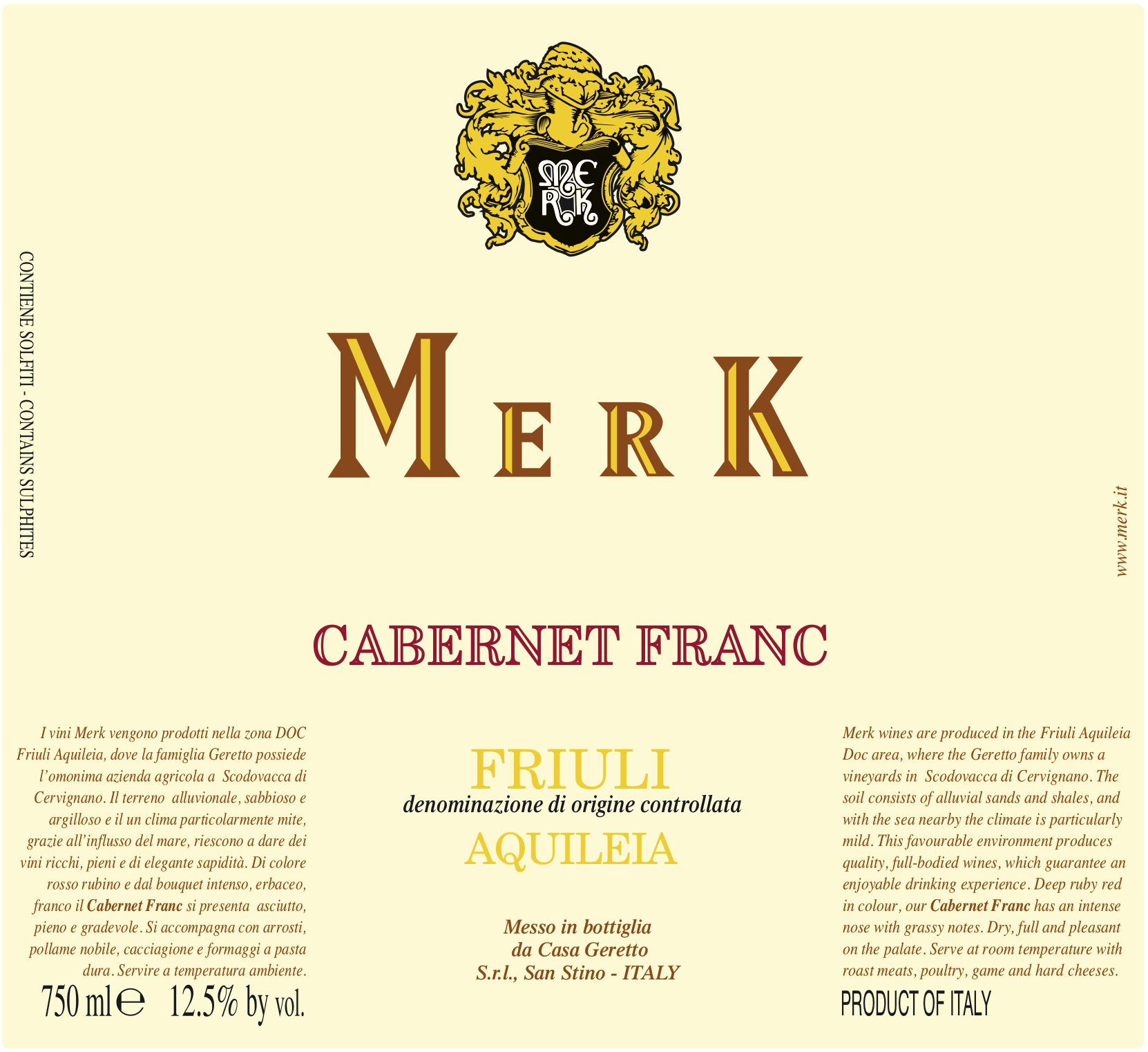 Cabernet Franc Friuli Aquileia Merk 2011