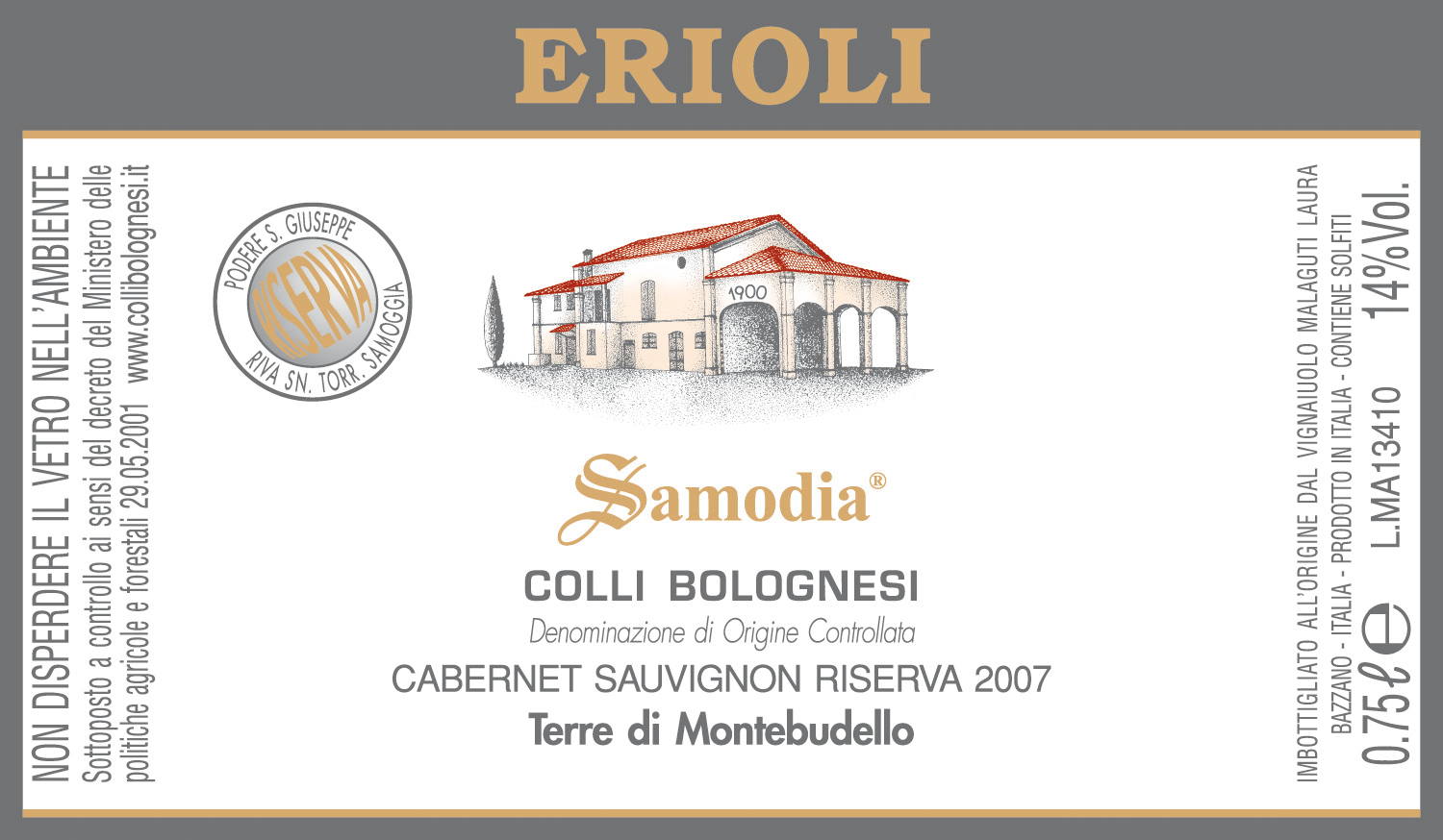 Cabernet Sauvignon Riserva Samodia 2005