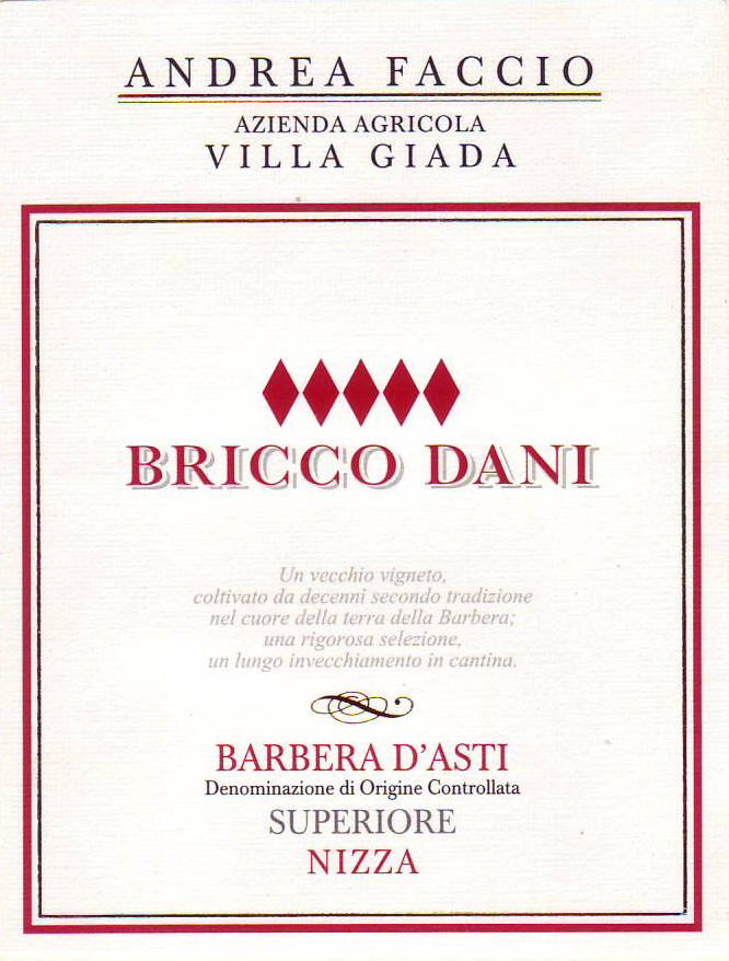 Barbera d'Asti Superiore Nizza Bricco Dani 2009