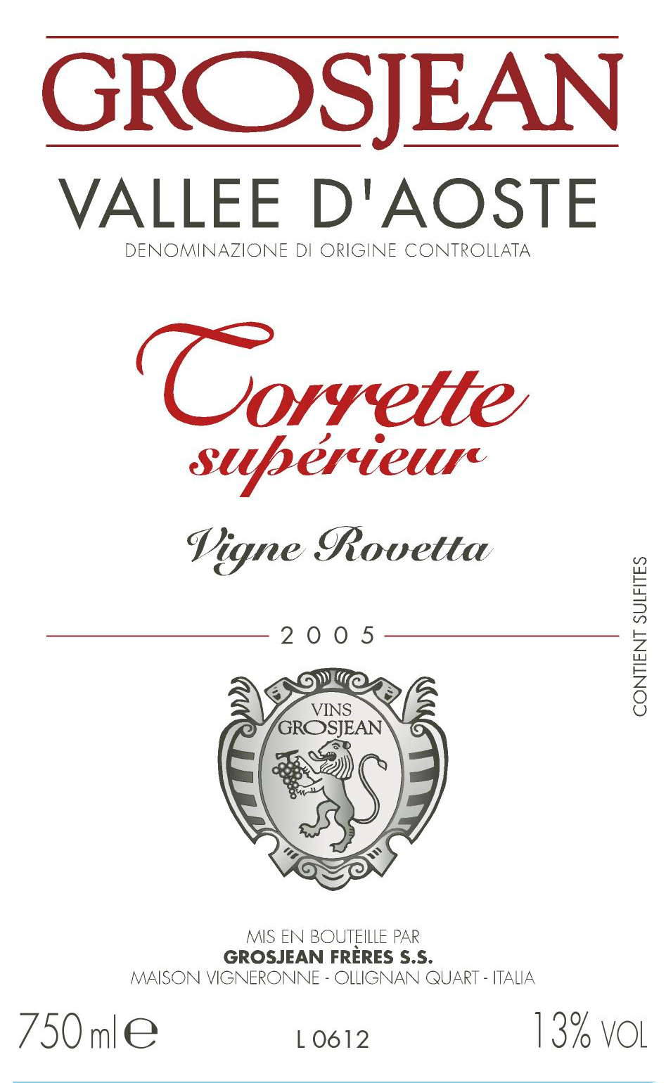 Torrette Supérieur - Vigne Rovetta 2007