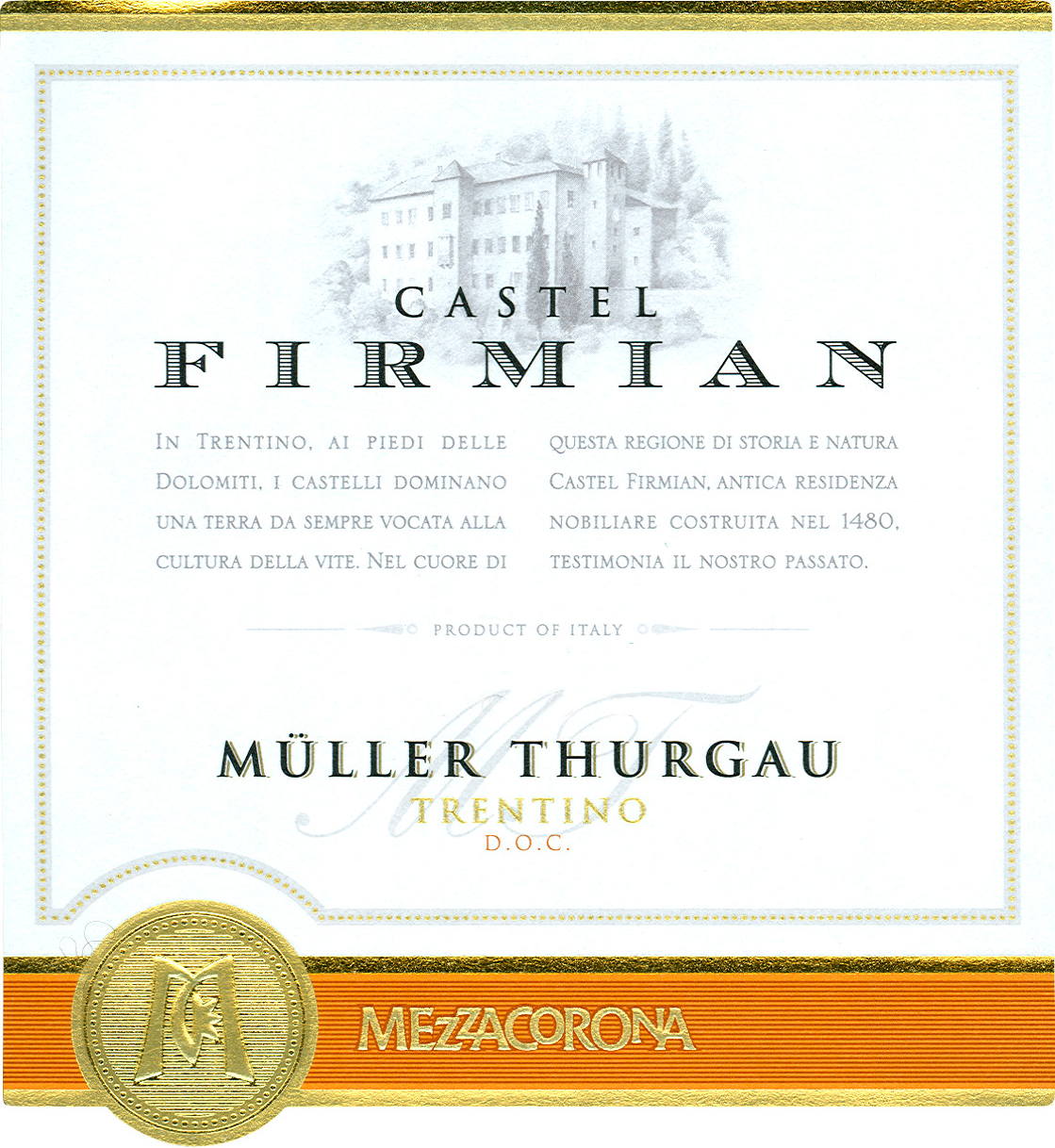 Müller Thurgau Castel Firmian 2014