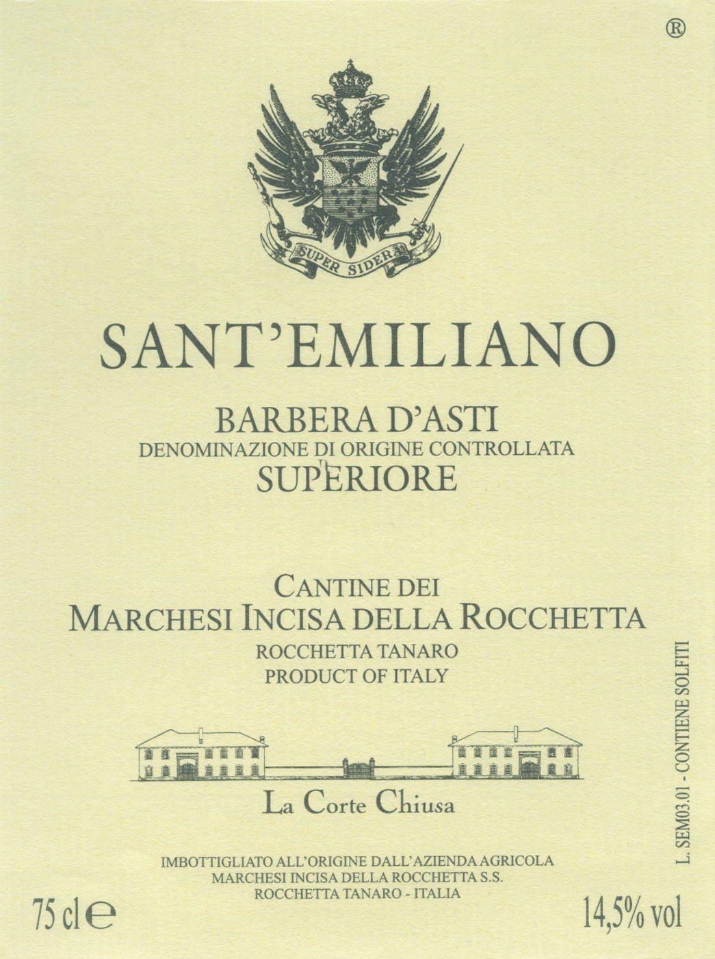 Barbera Superiore Sant'Emiliano 2006