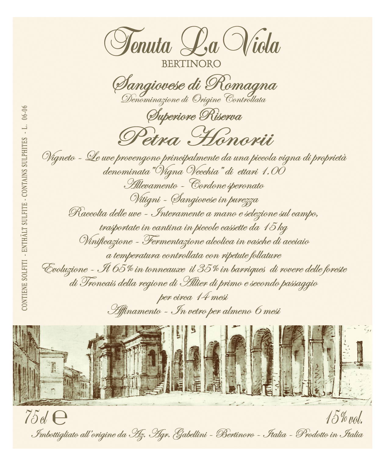 Sangiovese Riserva Petra Honorii 2009