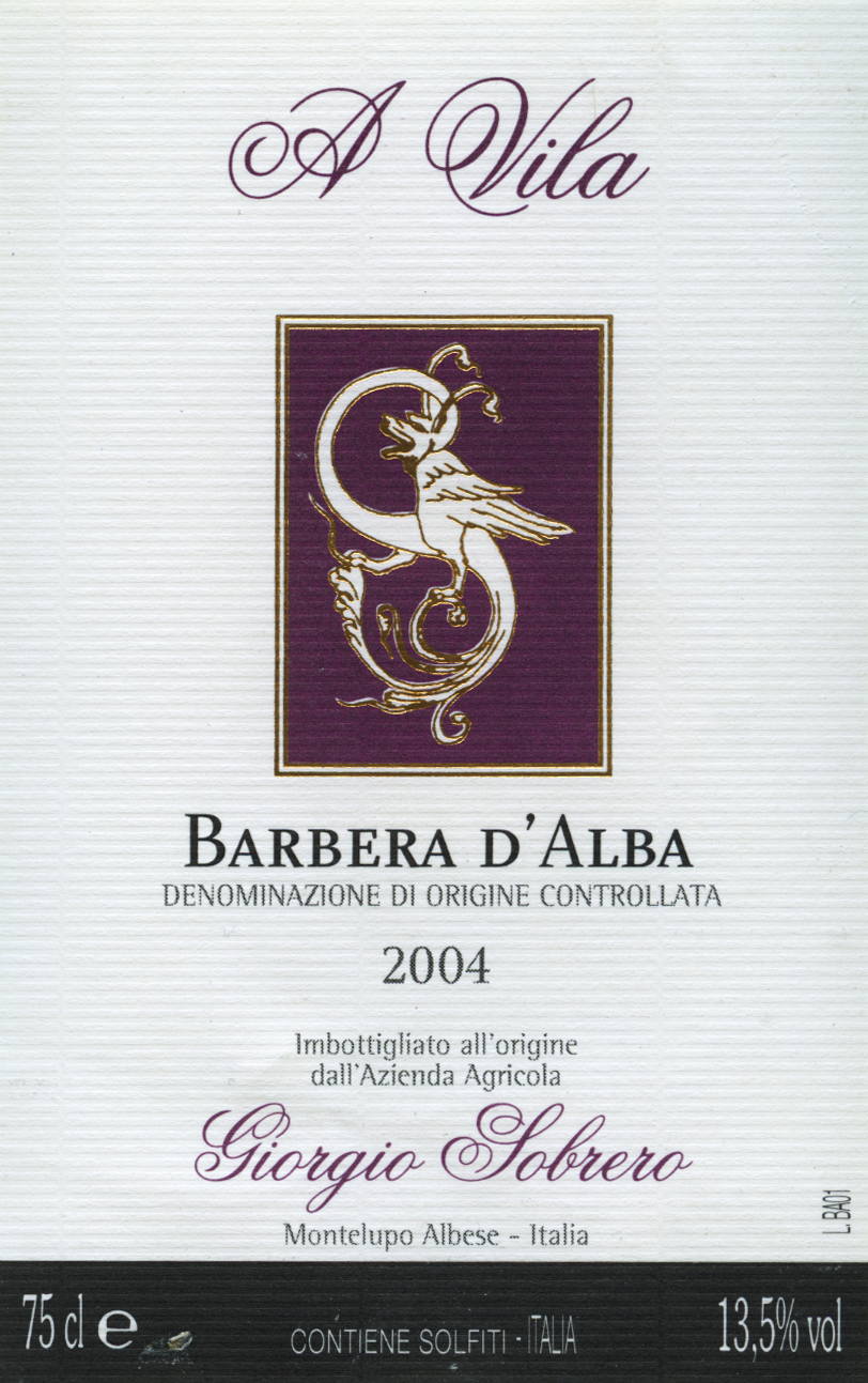 Barbera d'alba A Vila 2006