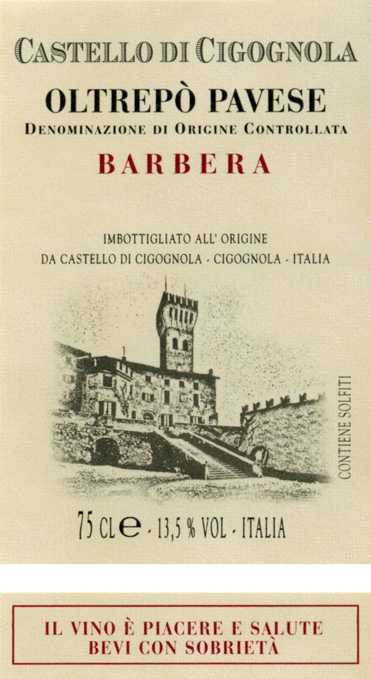 Castello di Cigognola Oltrepò Pavese Barbera 2007