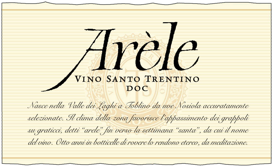 Arèle Vino Santo Trentino Doc 2000