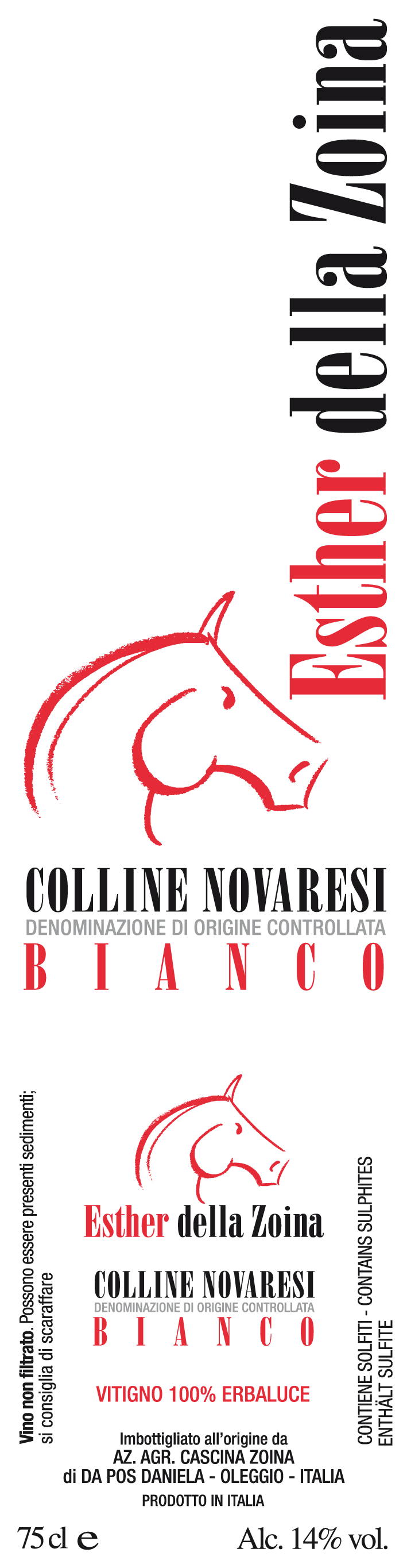 Colline Novaresi Doc Bianco Esther della Zoina 2010