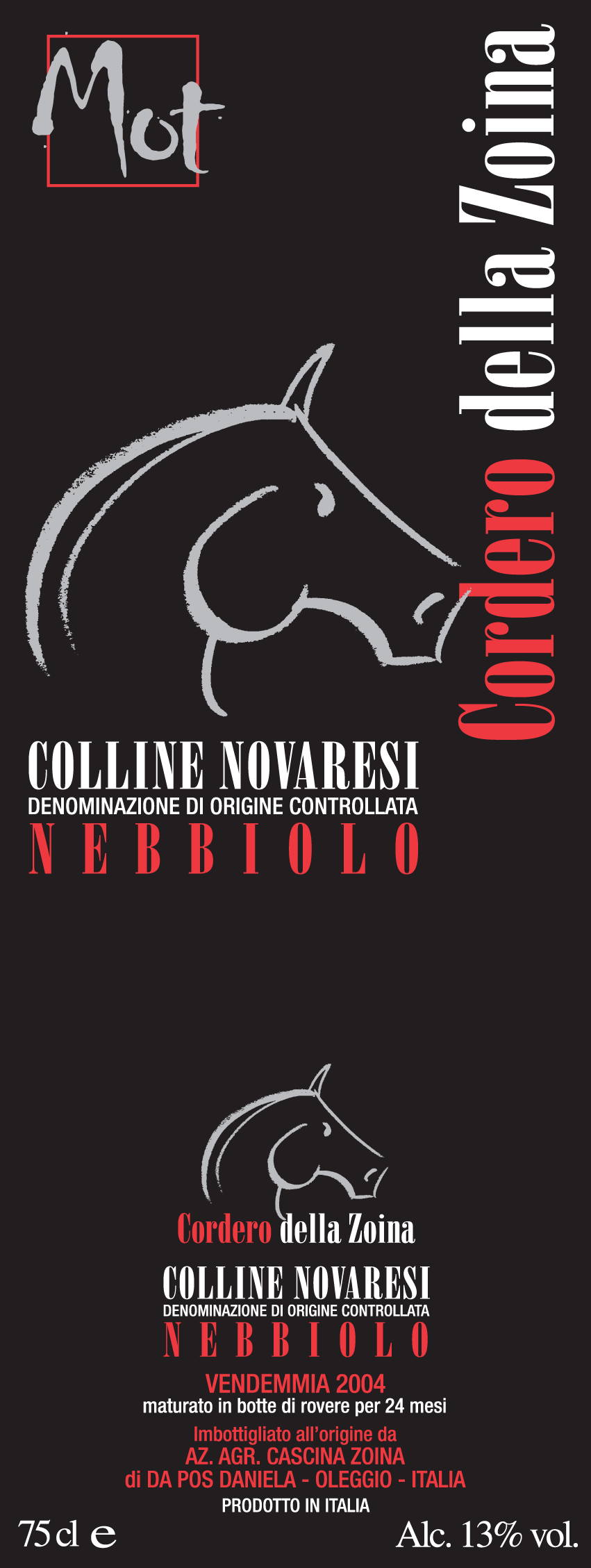 Colline Novaresi Doc Nebbiolo Cordero della Zoina Mot  2005