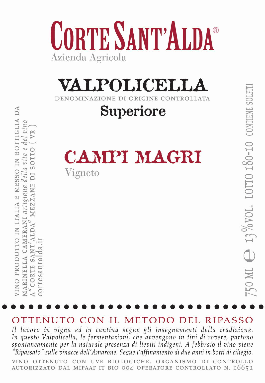 Valpolicella Superiore Campi Magri 2008