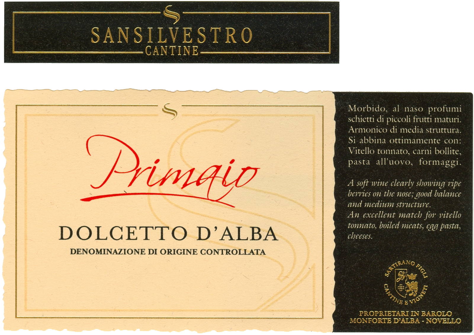 Dolcetto d'Alba Primaio 2013