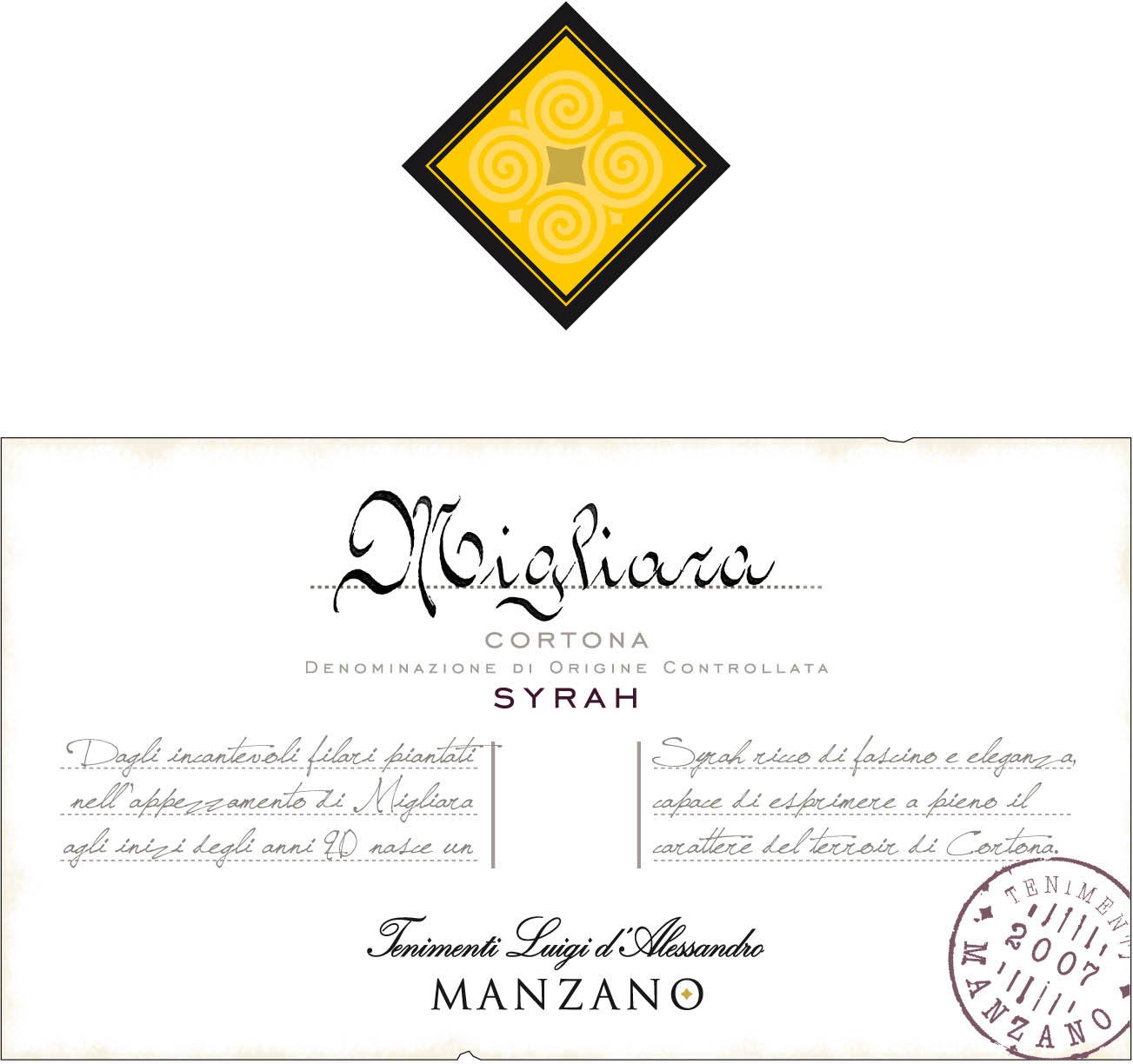 Migliara Cortona Syrah Doc 2009