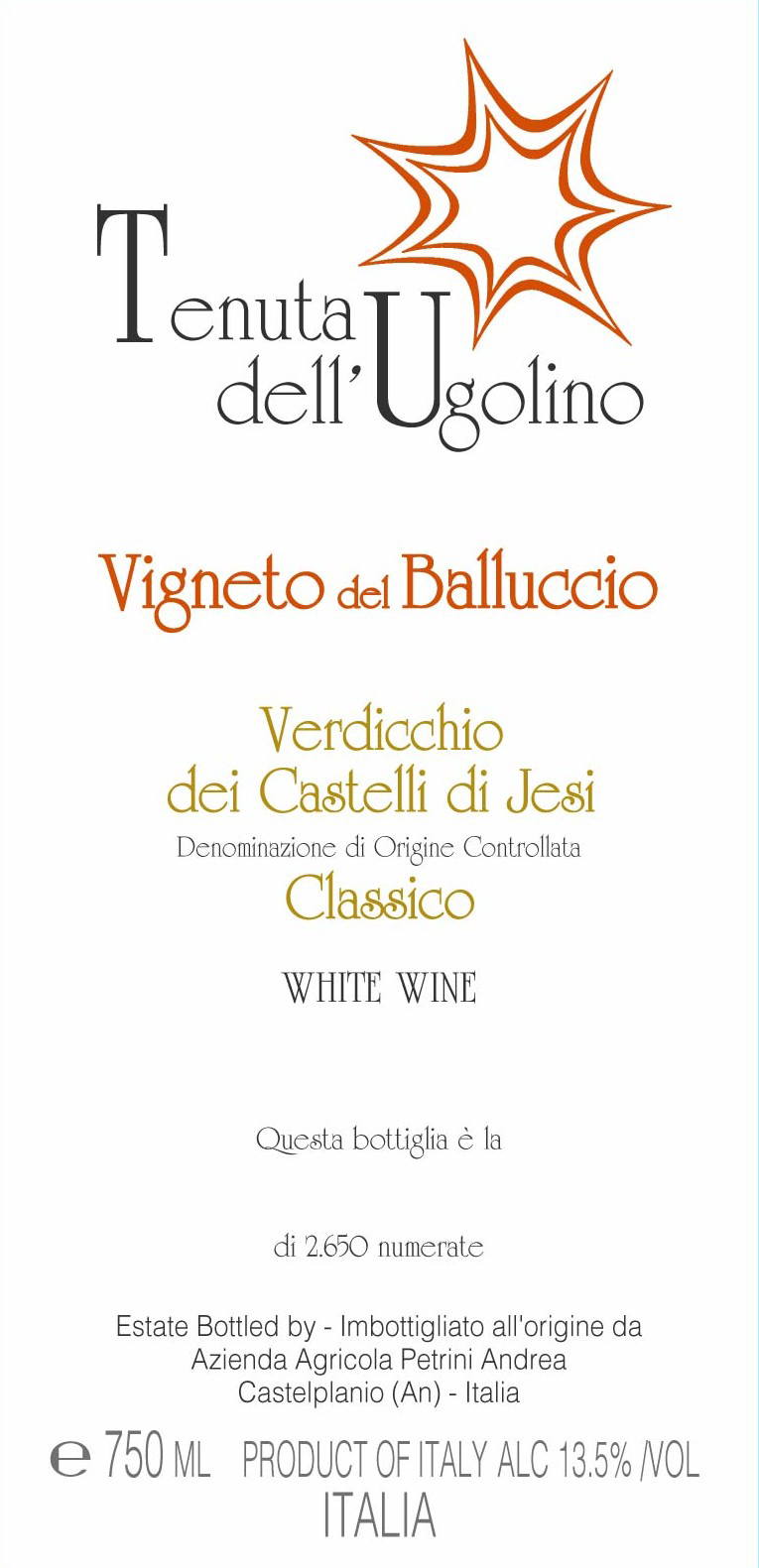 Verdicchio Classico Superiore Vigneto del Balluccio 2018
