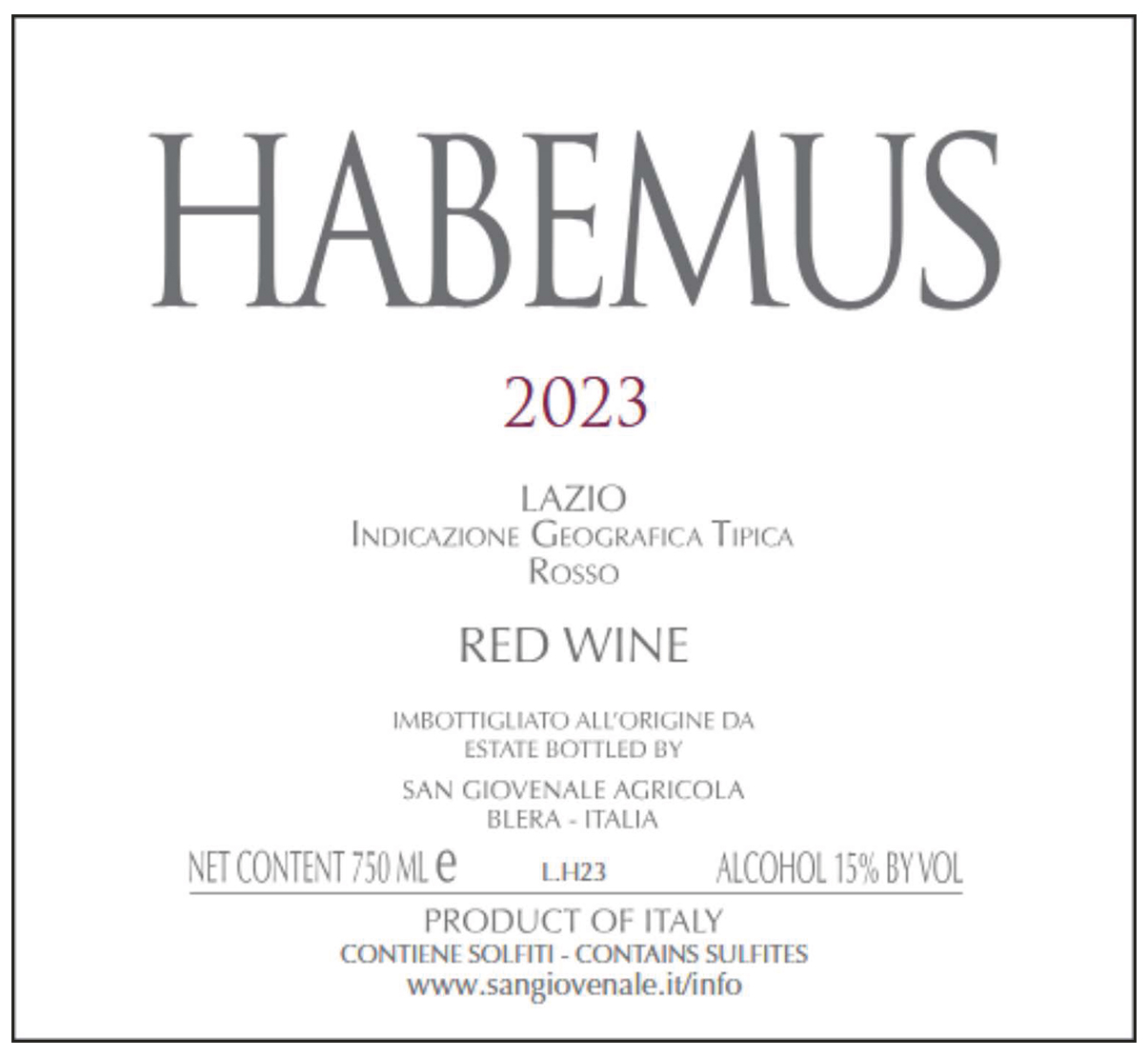 Habemus Lazio Rosso Igt 2010