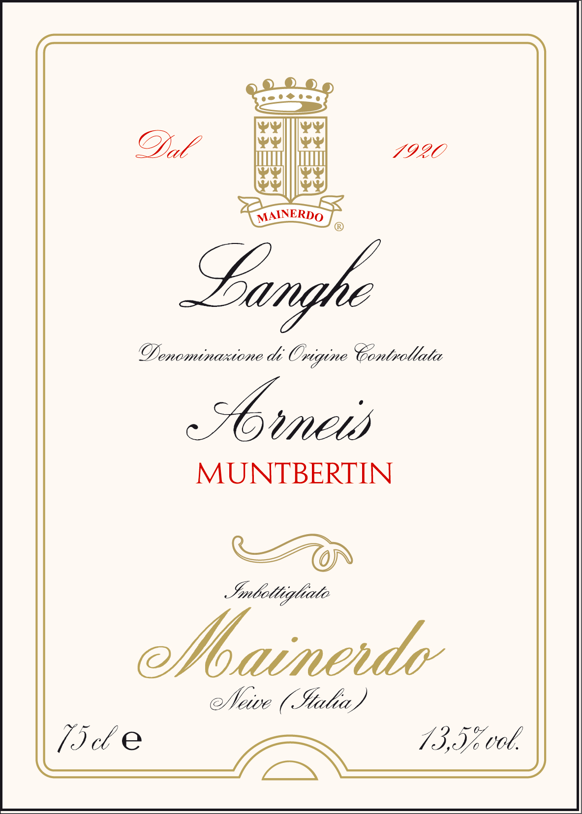 Langhe Arneis Muntbertin 2013
