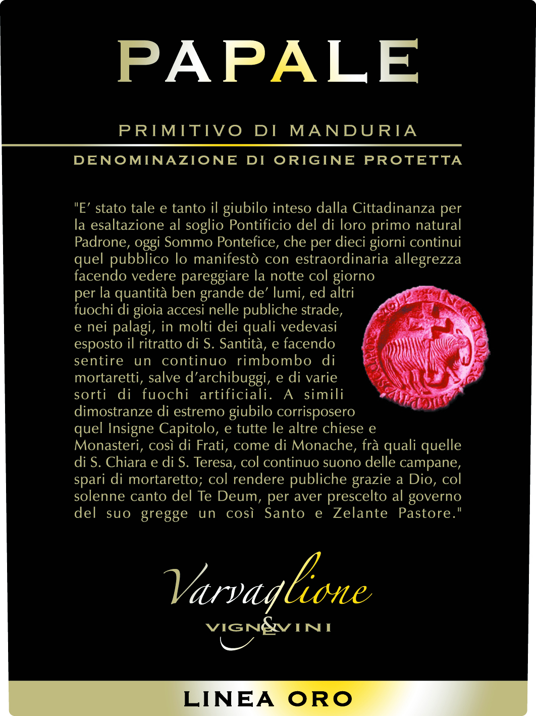 Papale Primitivo di Manduria Dop 2016