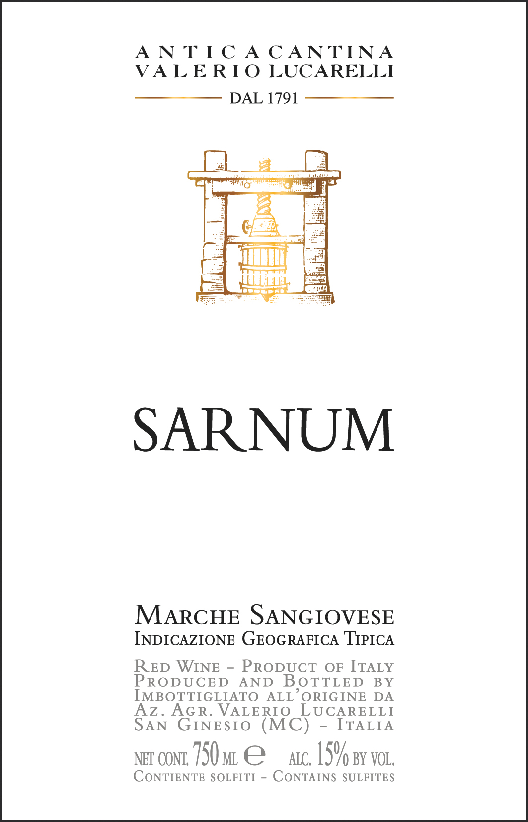 Sarnum Marche Sangiovese 2011