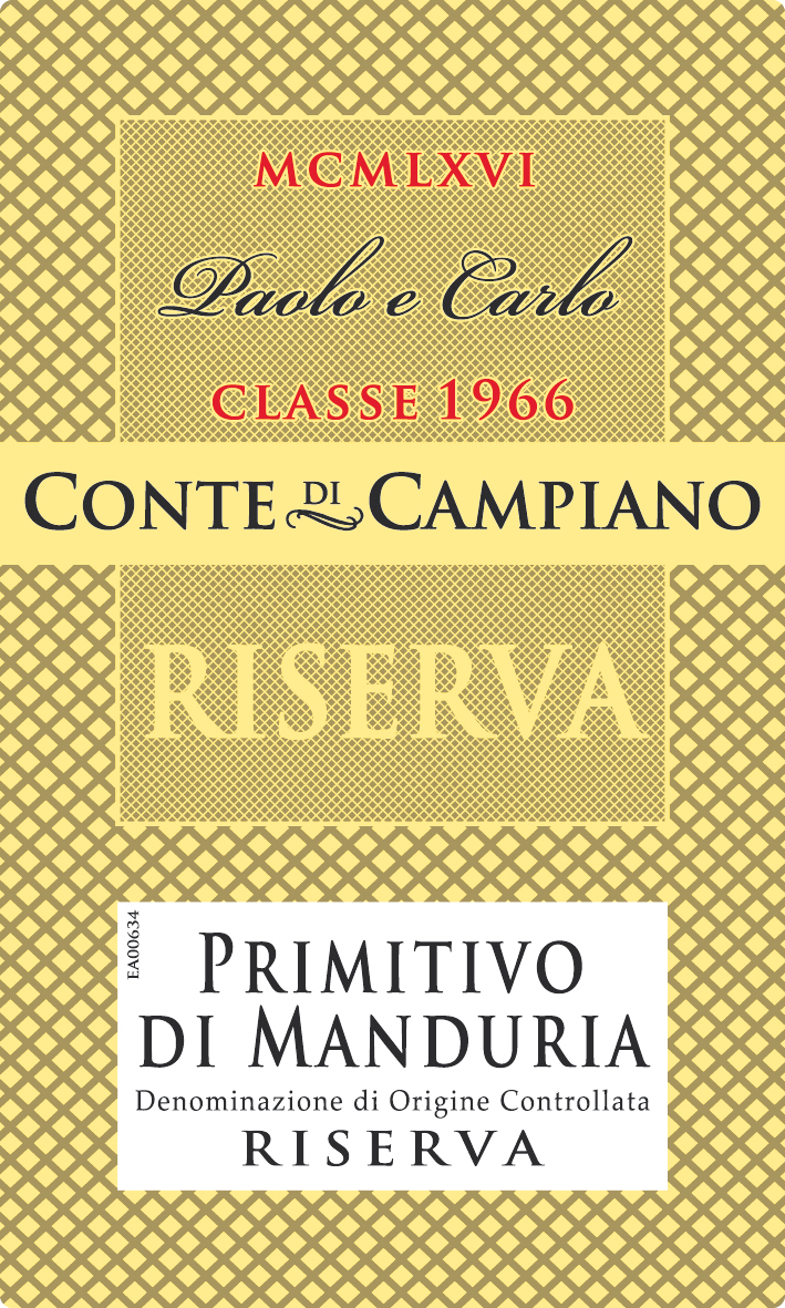 Conte di Campiano Classe 1966 Primitivo di Manduria Doc Riserva 2017