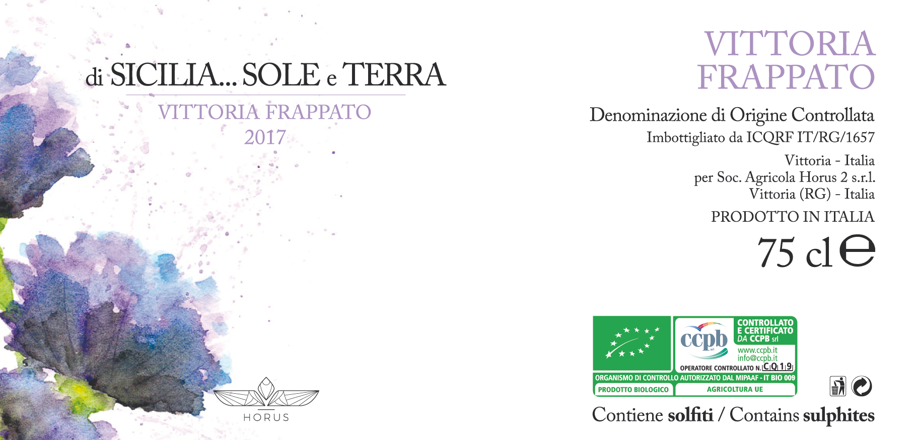 Di Sicilia... Sole e Terra Frappato Vittoria 2017