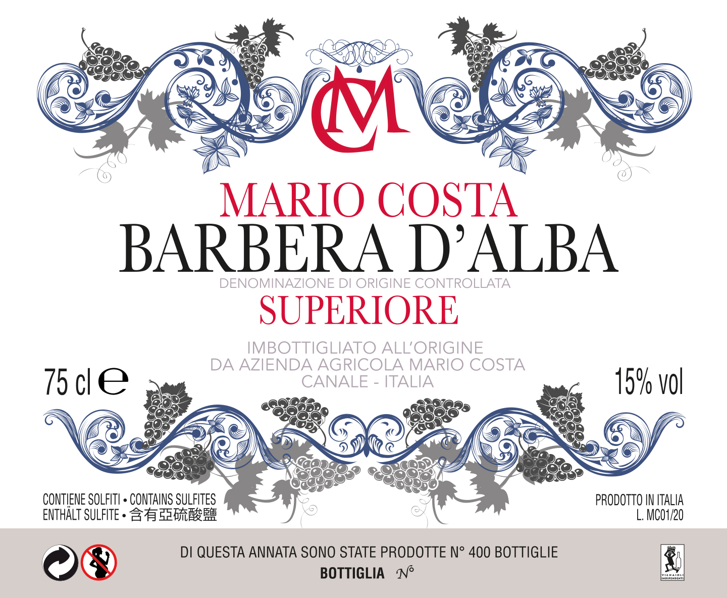 Barbera d'Alba Superiore 2018