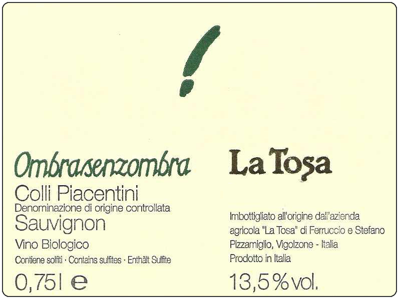 Ombrasenzombra Colli Piacentini Sauvignon 2022