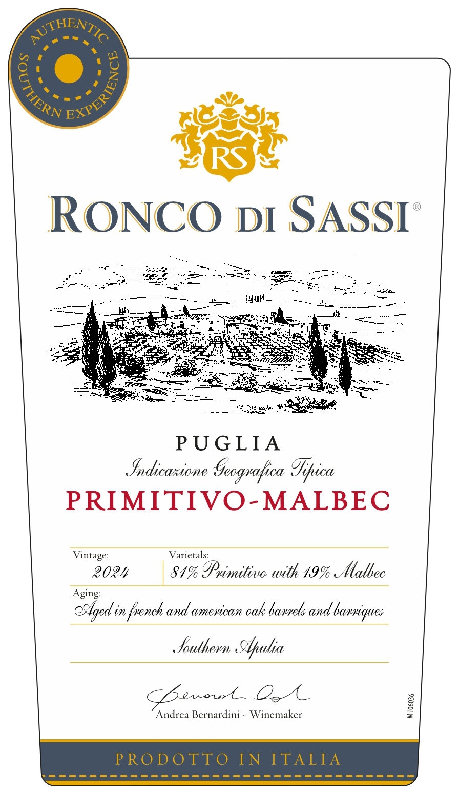 Ronco di Sassi Primitivo Malbec Puglia Igt 2021