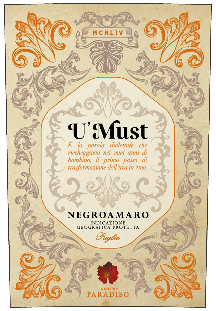 U' Must Negroamaro Puglia Igp 2023